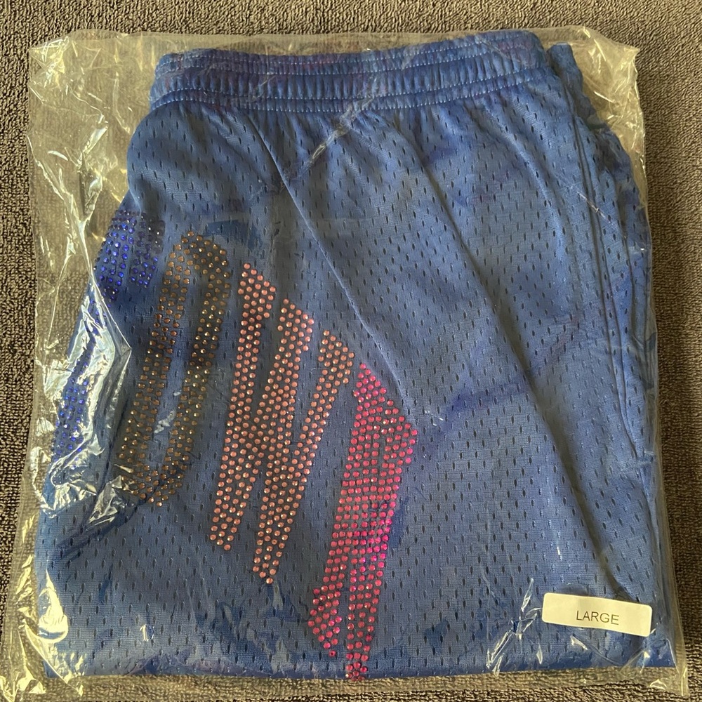 *NWT* CTM Rhinestone Arc Shorts (Royal Blue)